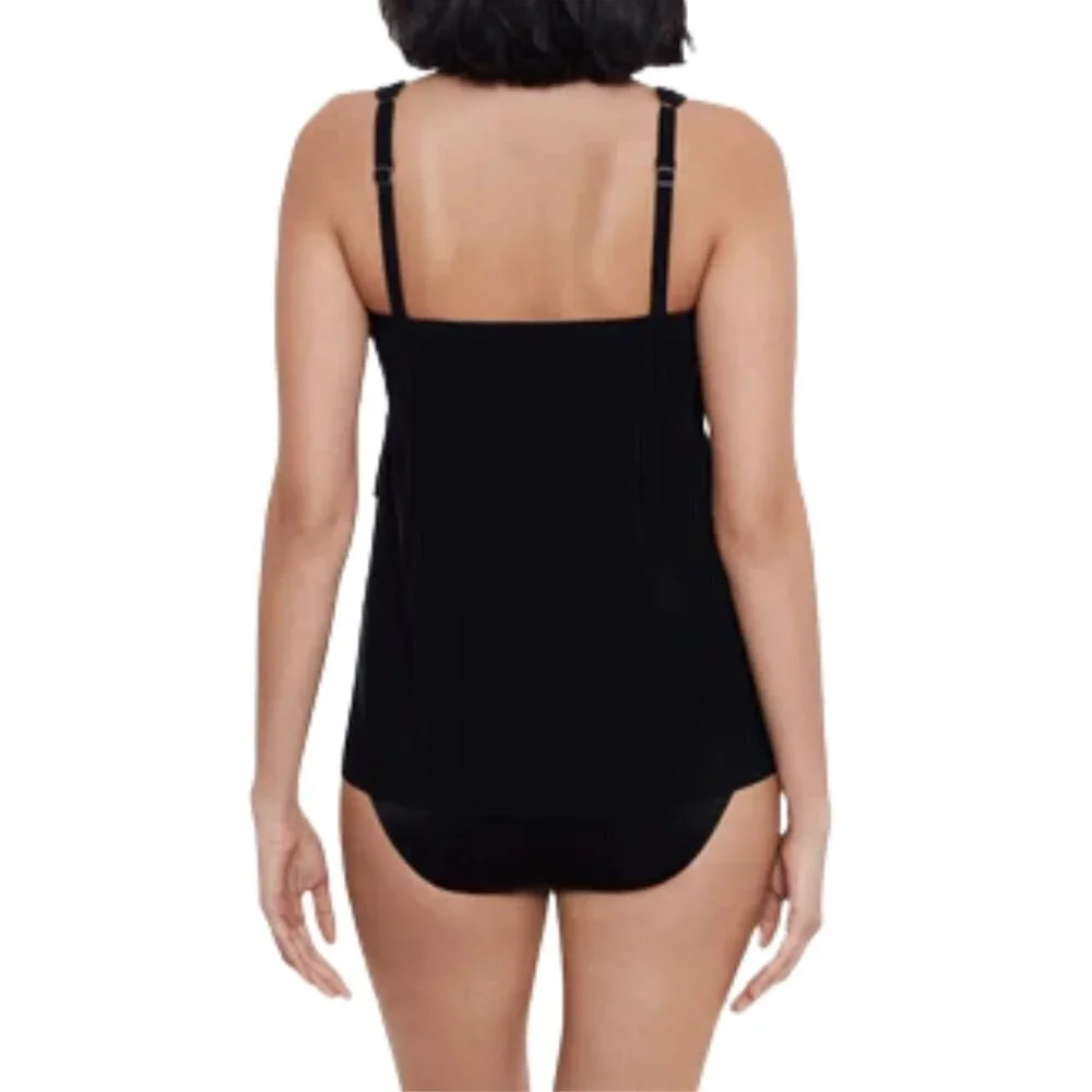 NWOT Miraclesuit Illusionists Mirage Tankini Top in Black Sz. 20W - Picture 3 of 3